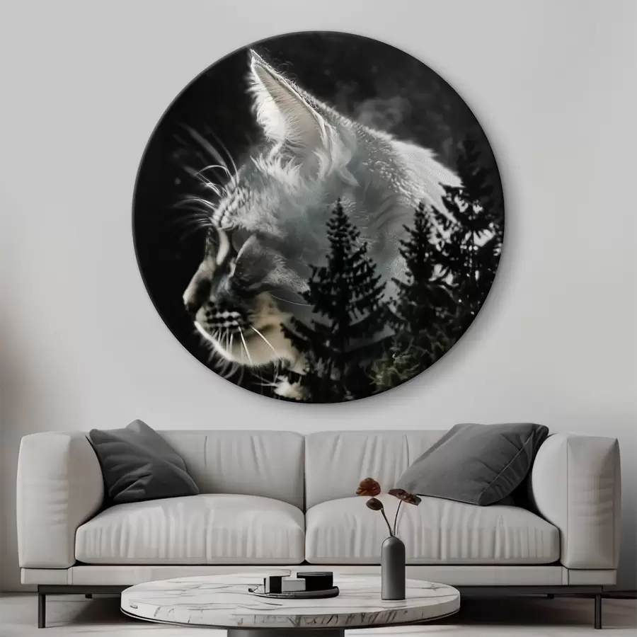 murales de pared Gato con árboles de Navidad r39028