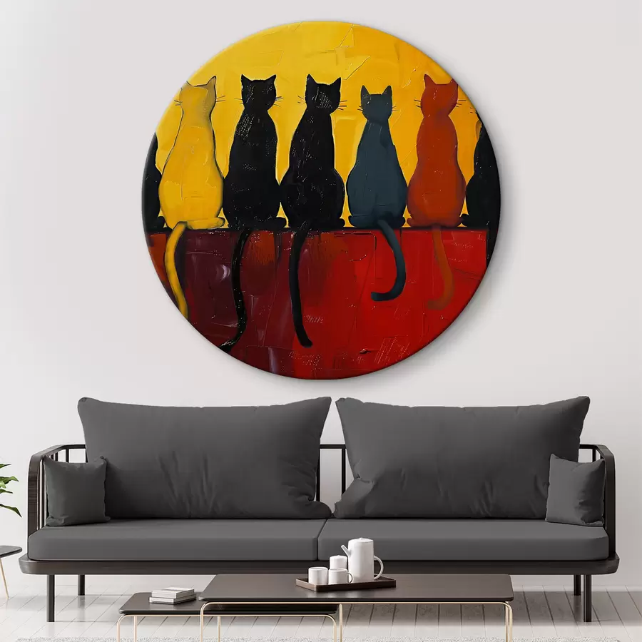 murales de pared gatos en colores r39309