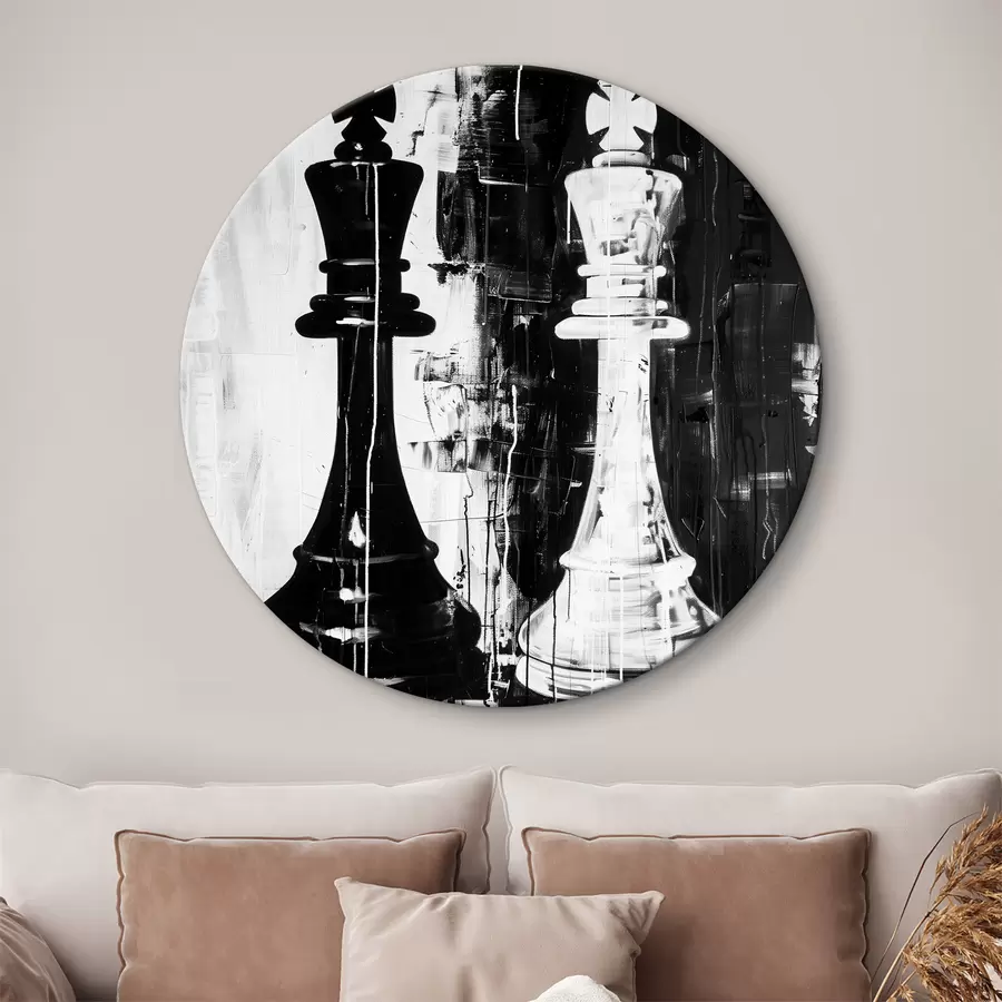 murales de pared Pieza de ajedrez en color blanco y negro r38642