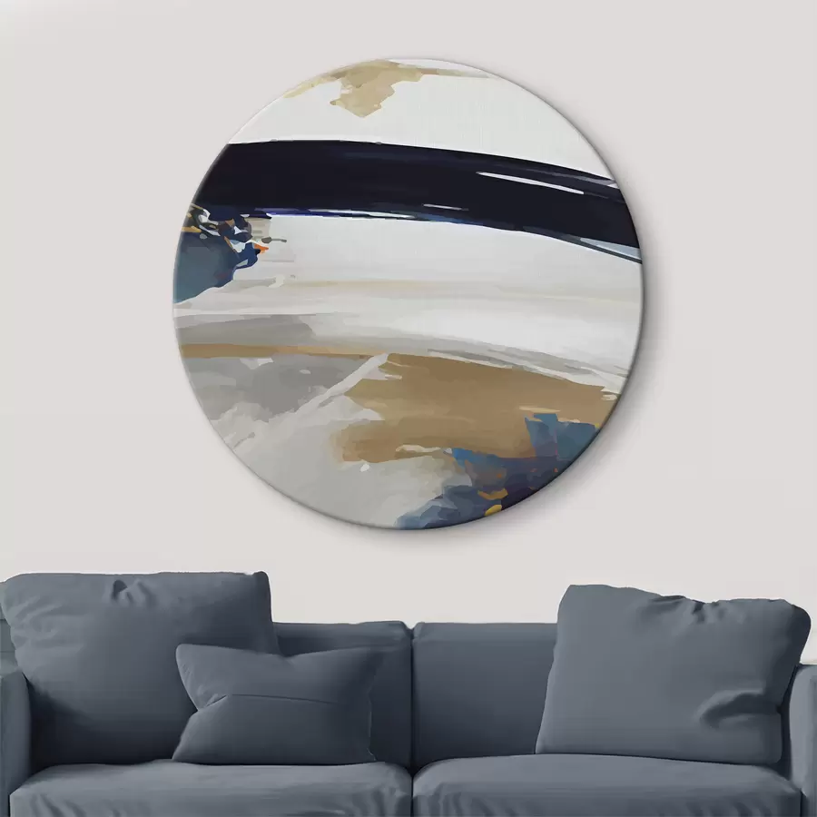 murales de pared Abstracción expresiva en gris y azul r36620