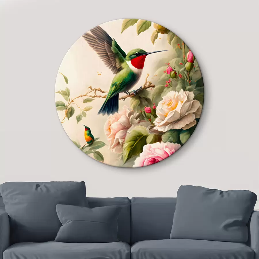 murales de pared Flores, pájaros y plantas r33561