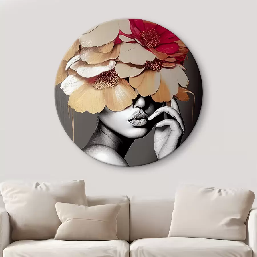 murales de pared Flor, planta y blanco r35442