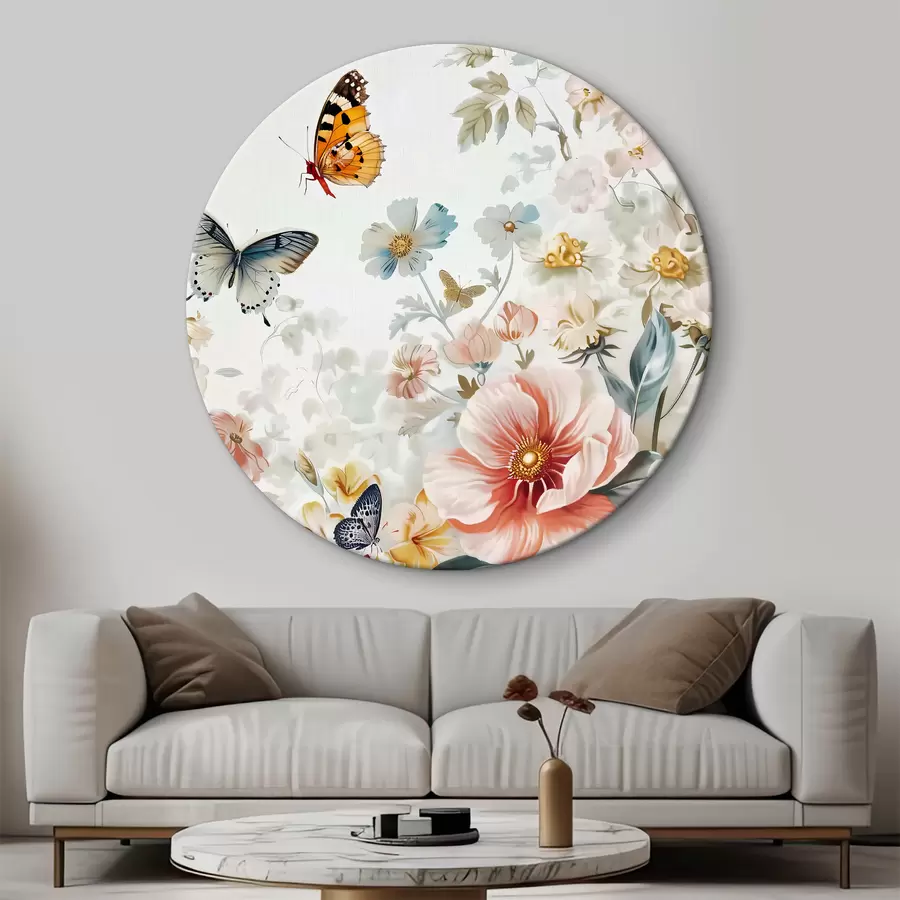 murales de pared Flores y mariposas r38152