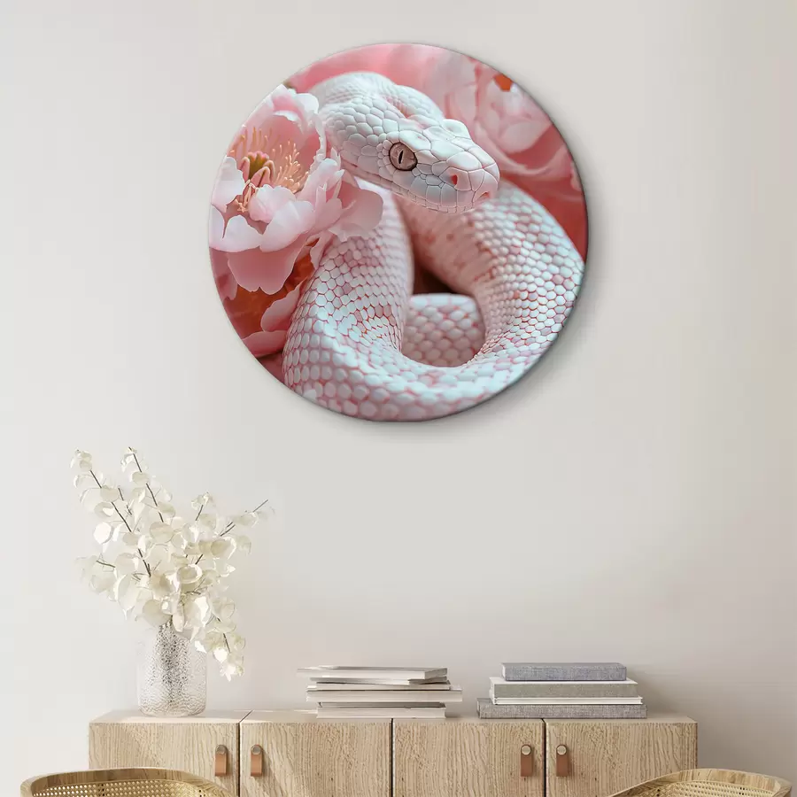 murales de pared Flores, serpiente, rosa, rosa pálido r39944