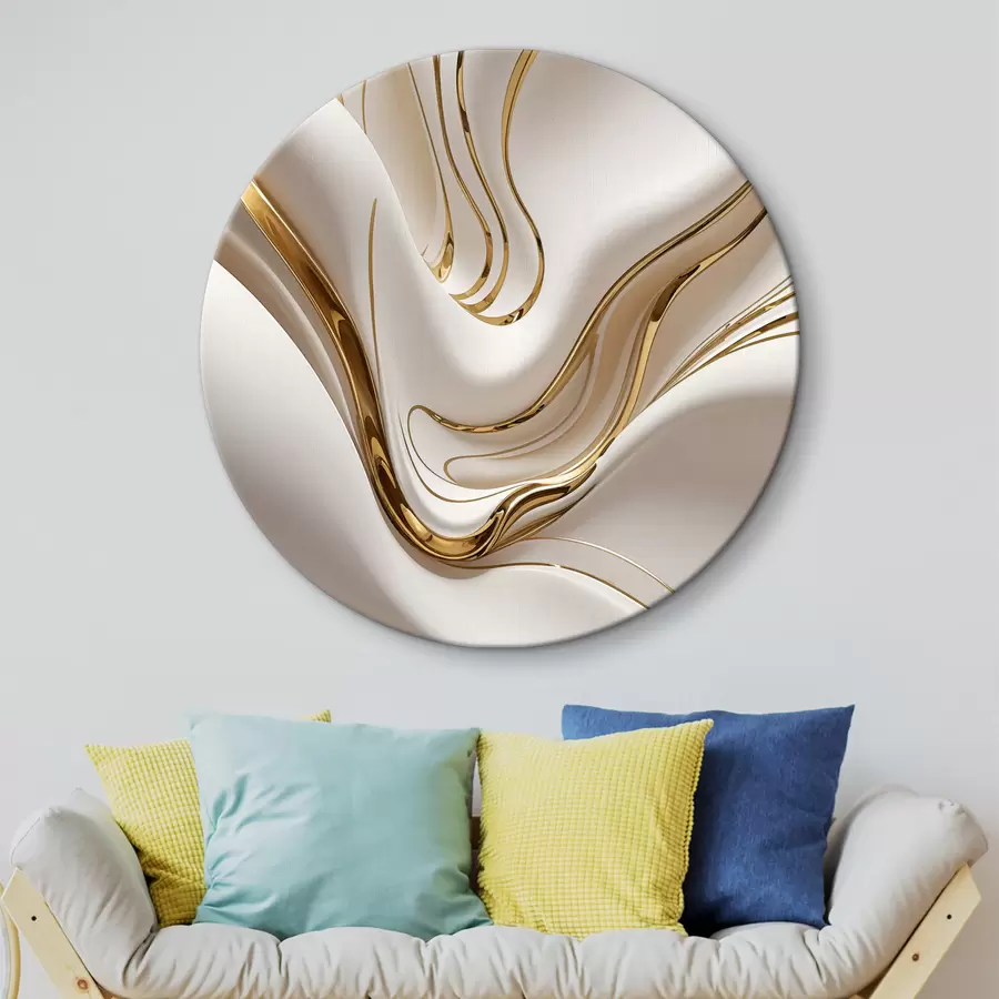 murales de pared Formas abstractas blancas y fluidas, que parecen metal líquido o fundido, composición dinámica r38767