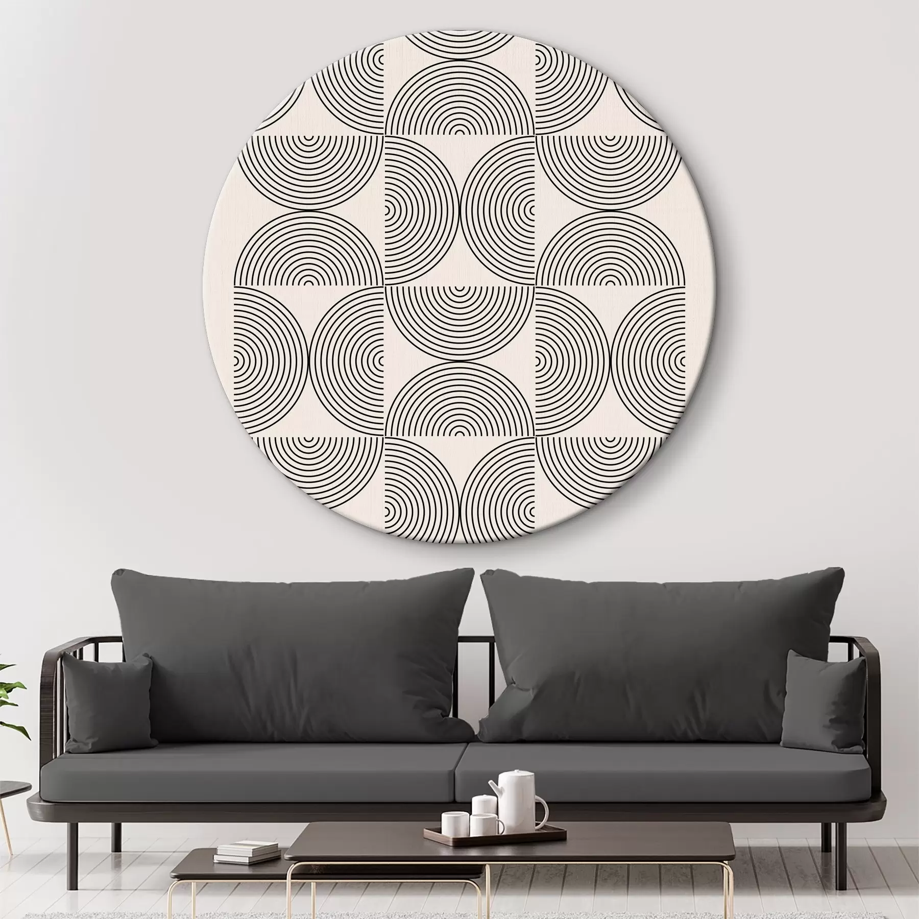 murales de pared Armonía geométrica: Sinfonía de círculos y líneas r35908