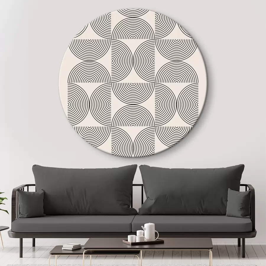 murales de pared Armonía geométrica: Sinfonía de círculos y líneas r35908