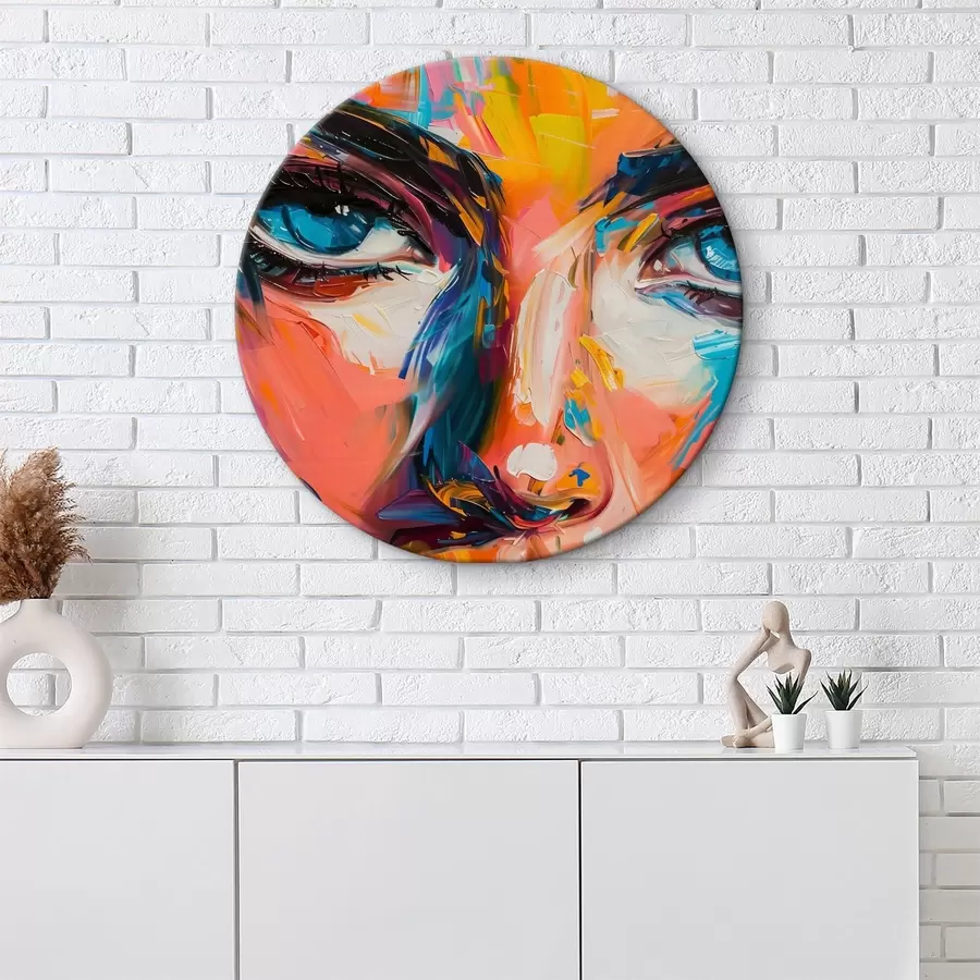 murales de pared Cara de niña en colores r39883