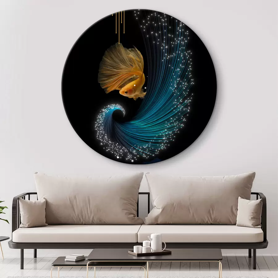 murales de pared Peces de colores en un espacio abstracto r02874