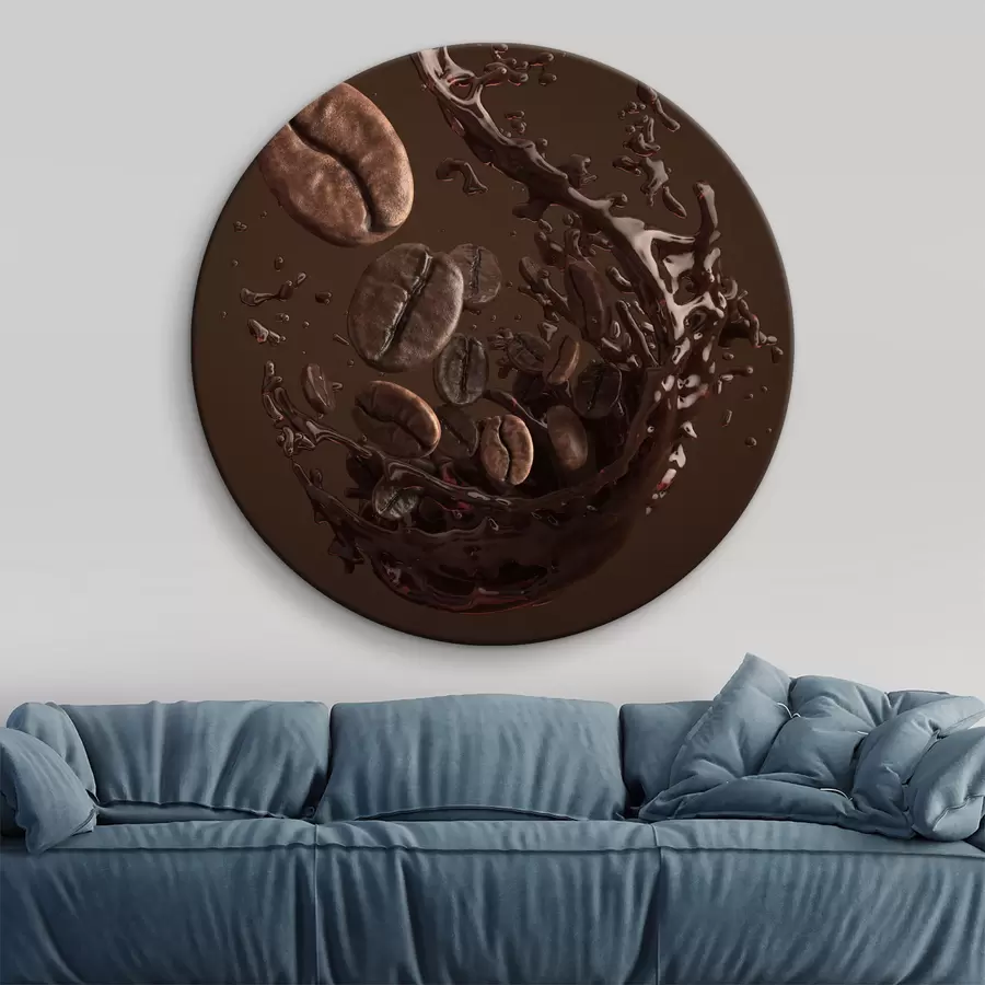 murales de pared Efecto gráfico del café y los granos de café r37176