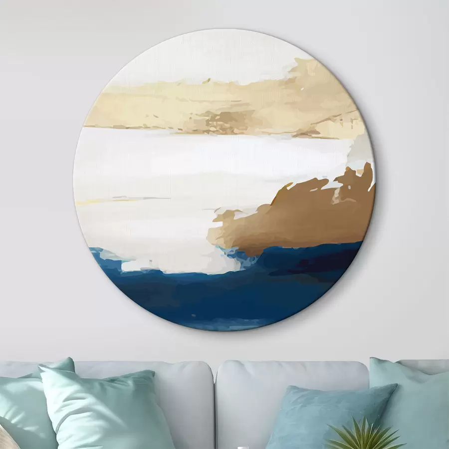 murales de pared Abstracción ligera con toques dorados y azules r36622