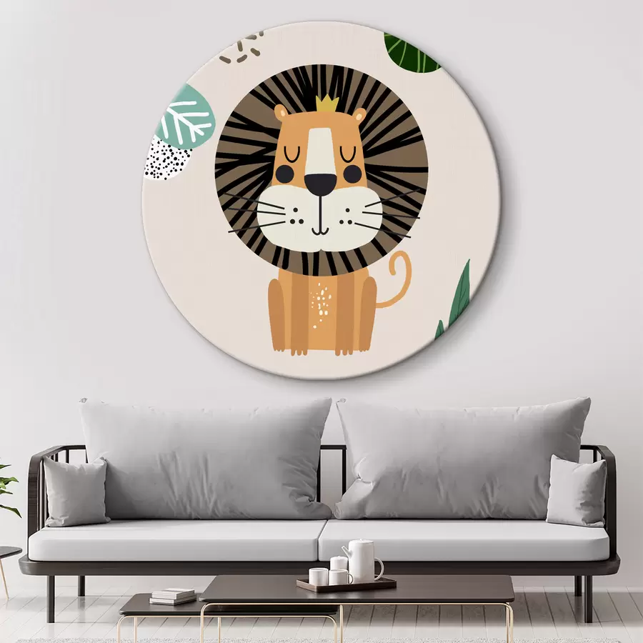 murales de pared León en la selva al estilo safari, boho r39095