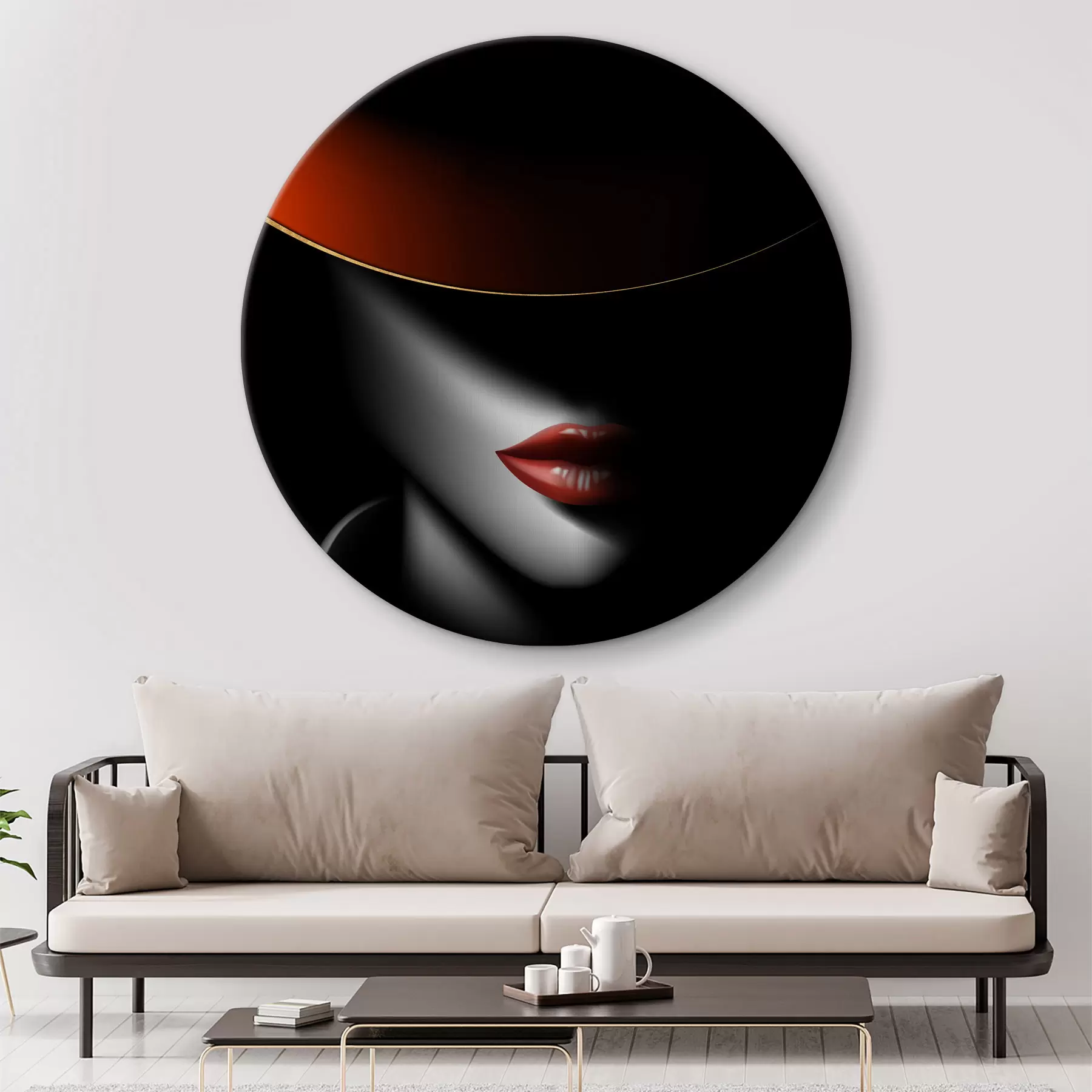 murales de pared Lip, fotografía con flash e hat r03483