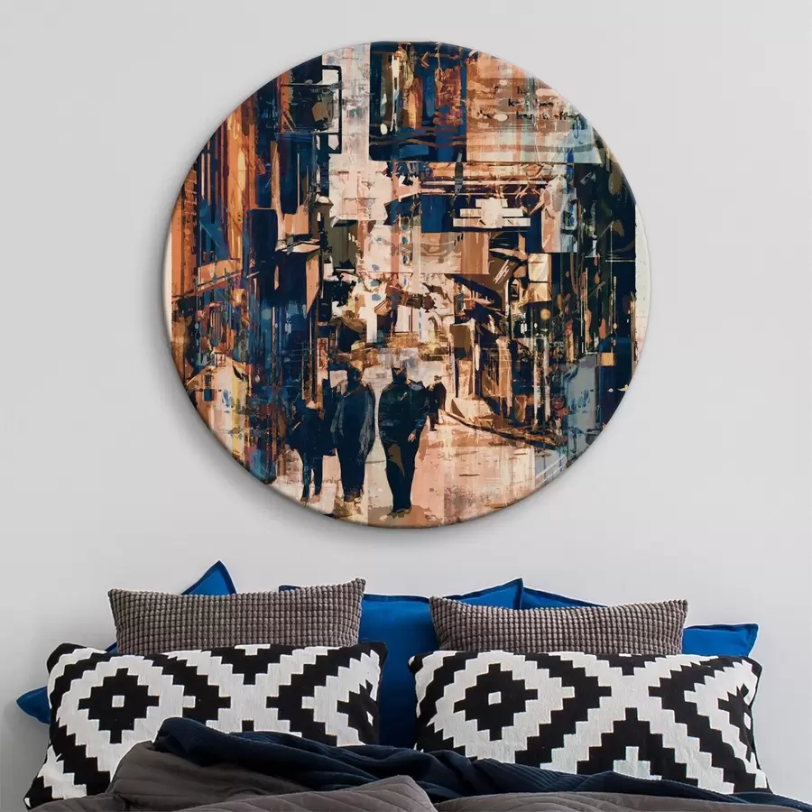 murales de pared Abstracción moderna grunge calle urbana concurrida en América r37081