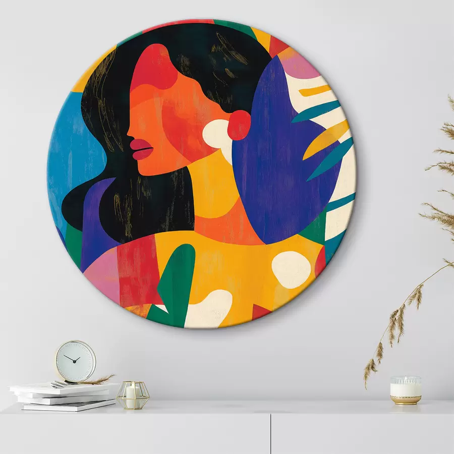 murales de pared Chica abstracta multicolor r40275
