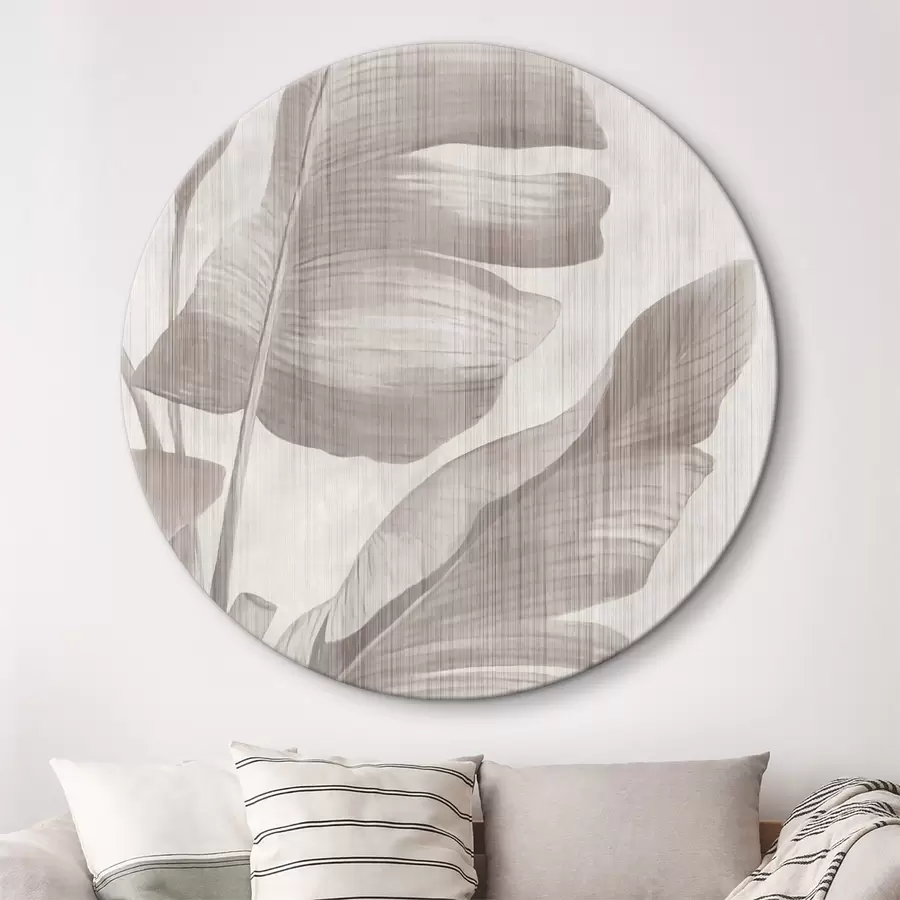 murales de pared Hojas de plátano silenciadas en texturas suaves r35851