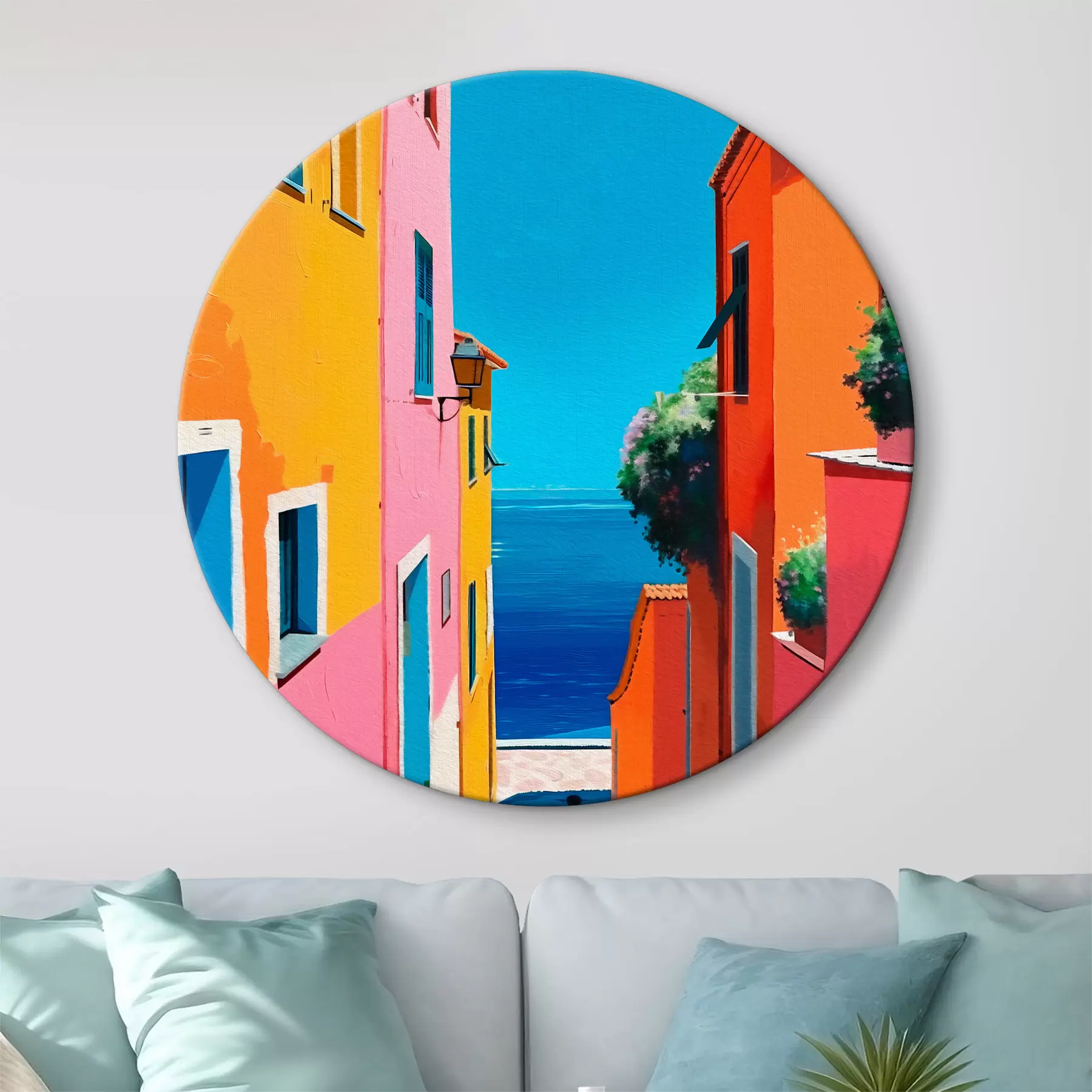 murales de pared Vista al mar y calle luminosa r39582