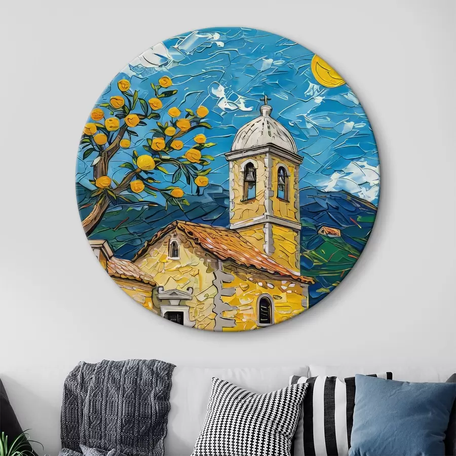 murales de pared Simone Wunderlich: un pueblo francés bajo una impresionante luz nocturna r39656