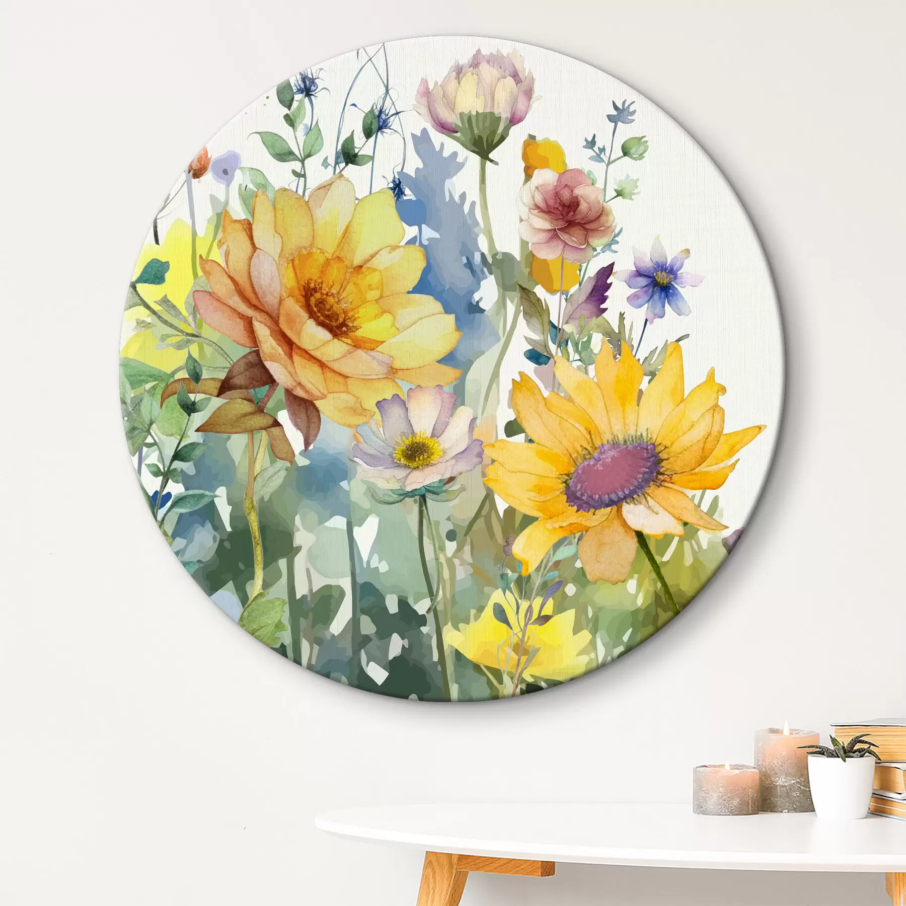 murales de pared Flores silvestres de verano en acuarela r39340