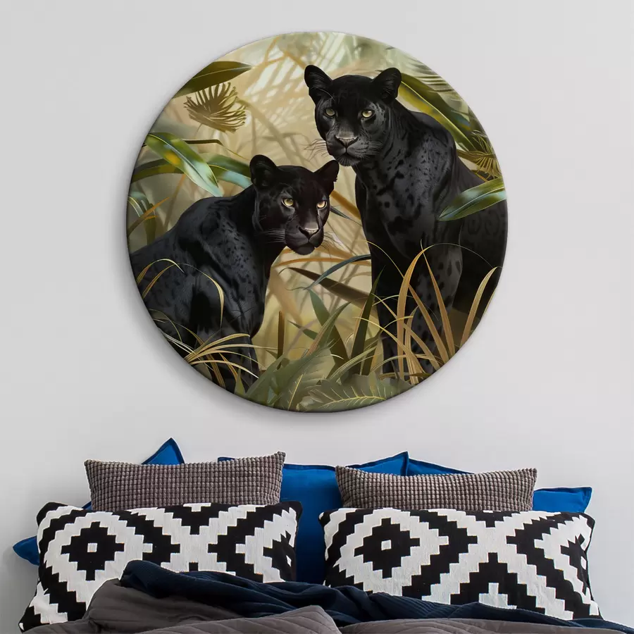 murales de pared Dos panteras en la jungla r38509