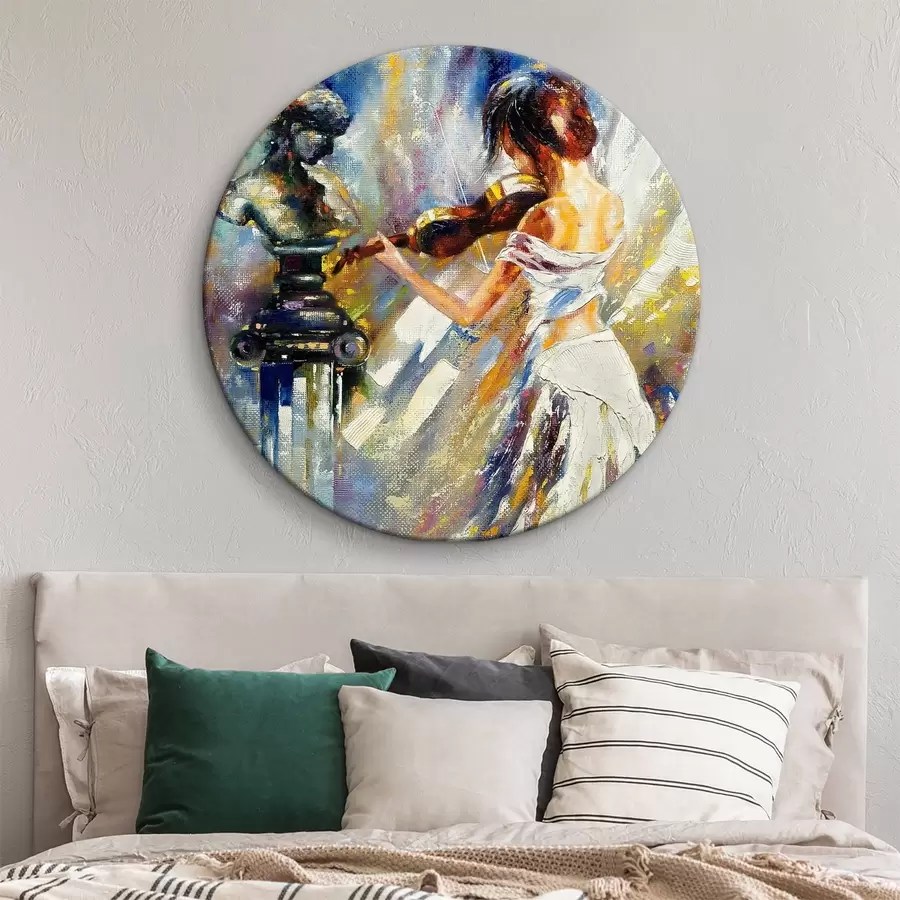 murales de pared Violinista, pintura al óleo r04222