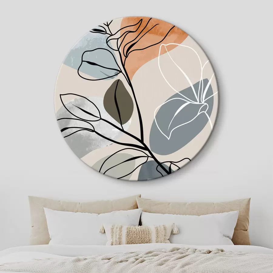 murales de pared Hojas de acuarela en estilo bohemio r36817