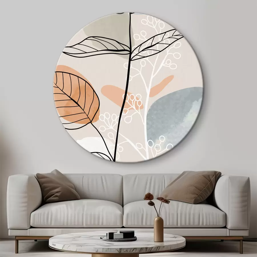 murales de pared Hojas de acuarela en estilo bohemio r37052