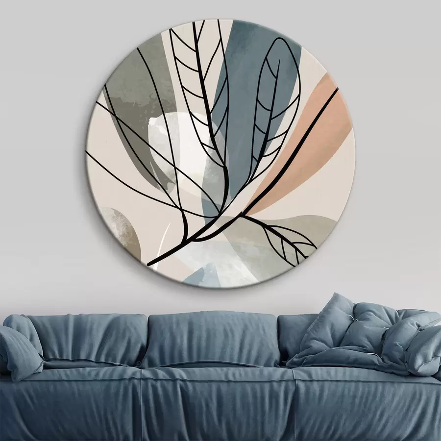 murales de pared Hojas de acuarela en estilo bohemio r37053