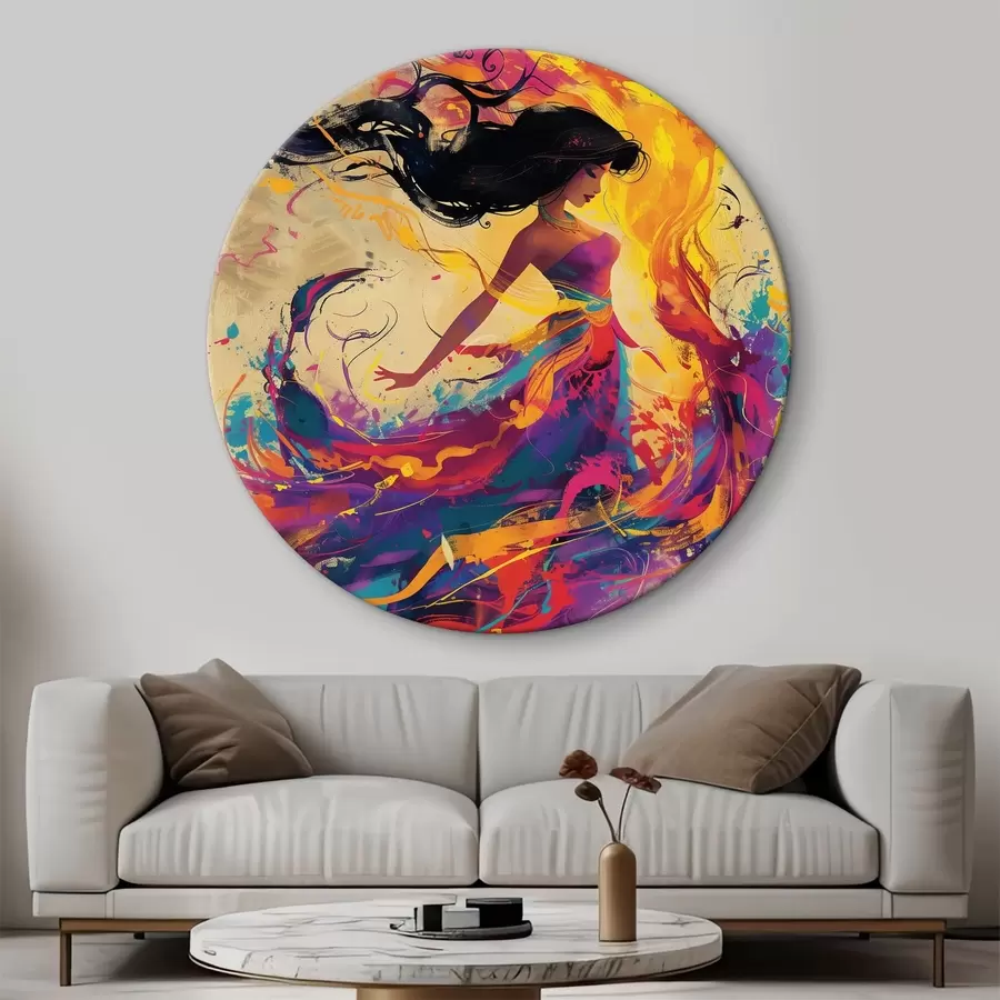 murales de pared Pintura acuarela de una niña r38528