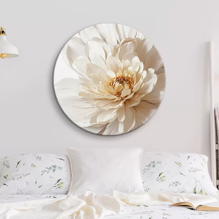 murales de pared Primer plano de flor blanca sobre fondo blanco r39857