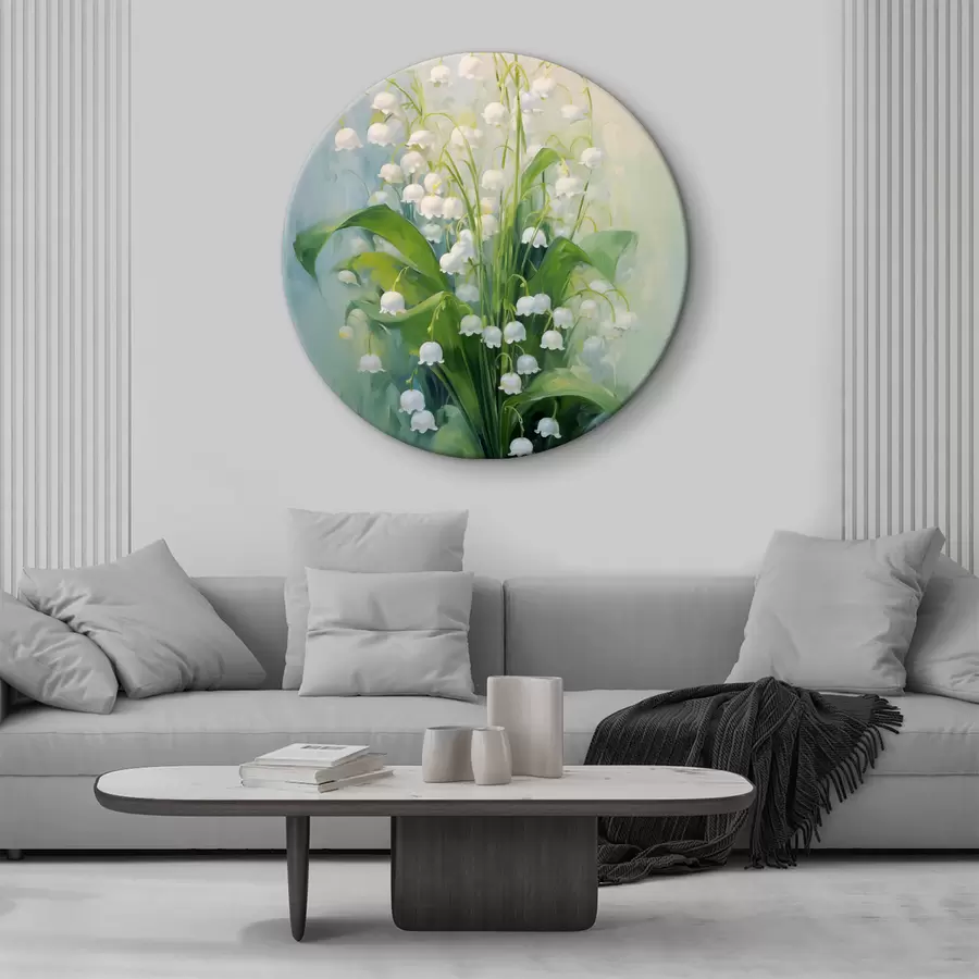 murales de pared Cuadro al óleo de lirios blancos del valle r39827