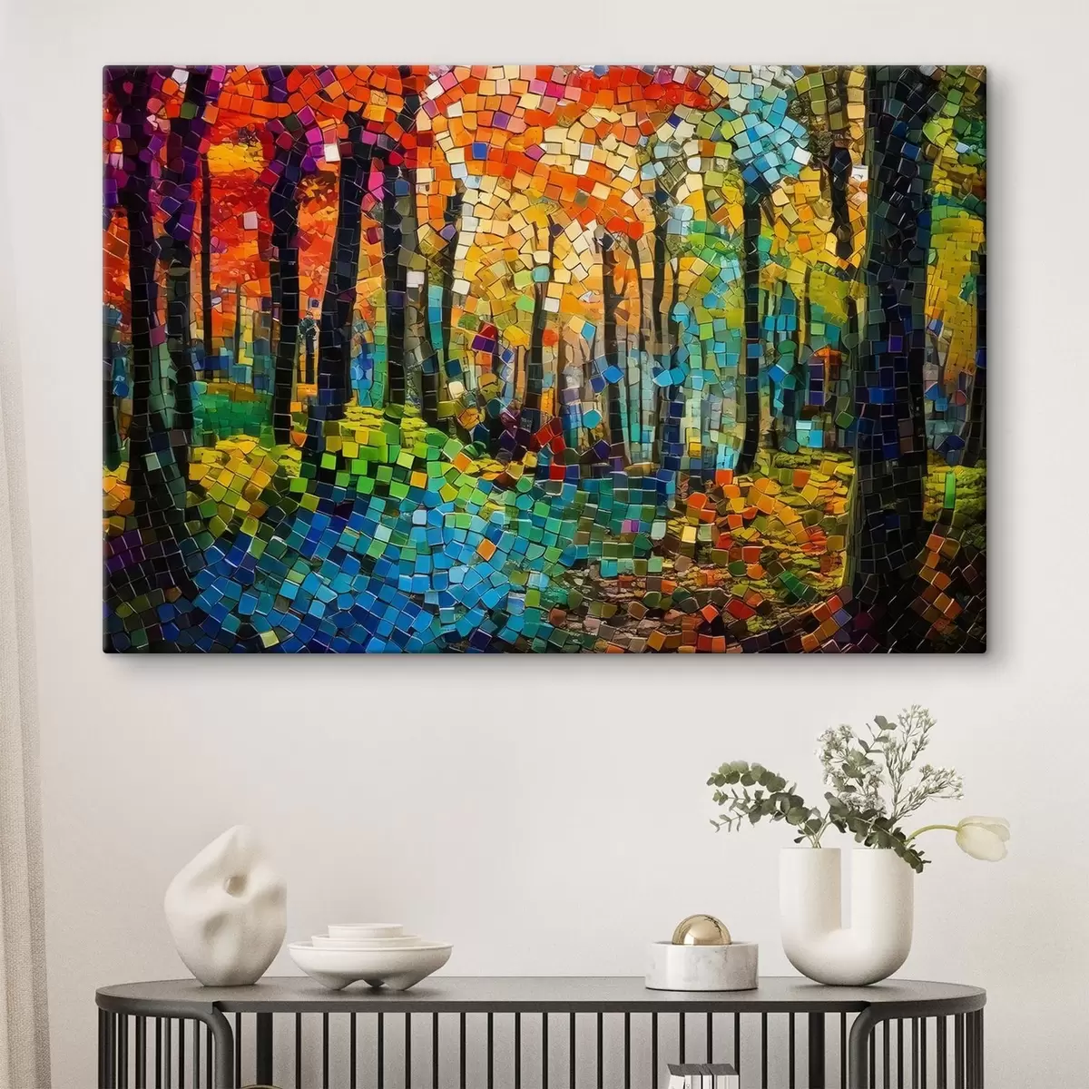 murales de pared bosque de pequeños mosaicos s41995