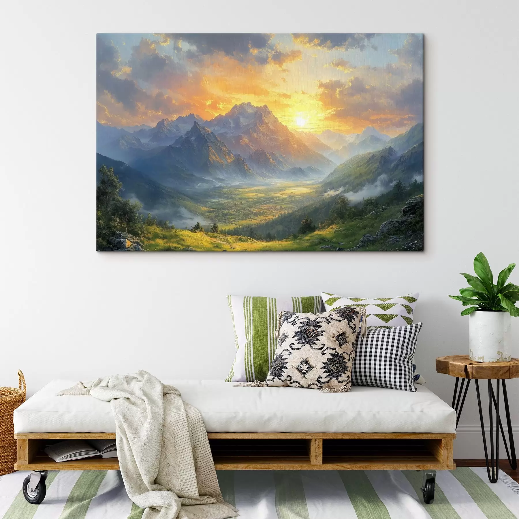 murales de pared amanecer en las montañas s42004