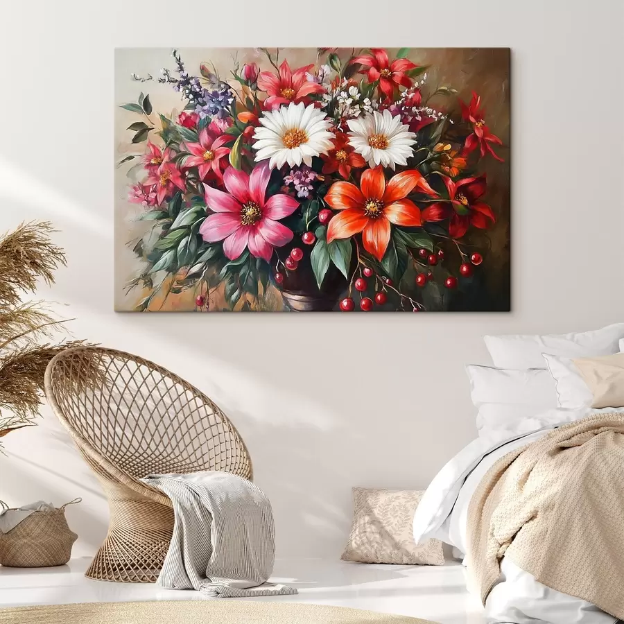 murales de pared brillante ramo de flores s42005