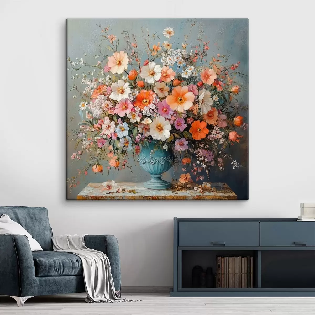 murales de pared flores silvestres brillantes en un jarrón s42022