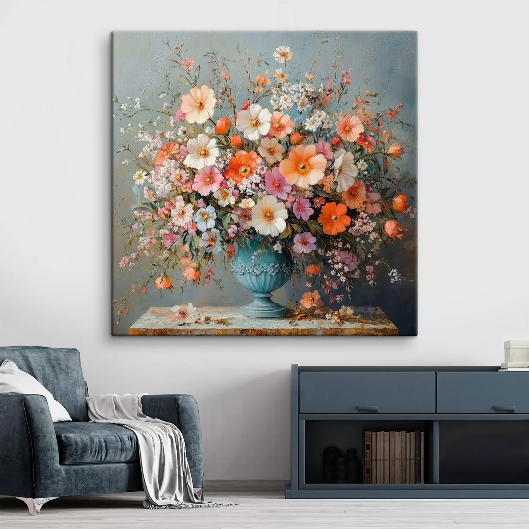 murales de pared flores silvestres brillantes en un jarrón s42022