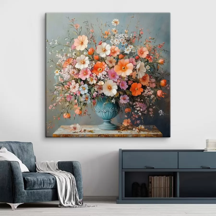 murales de pared flores silvestres brillantes en un jarrón s42022