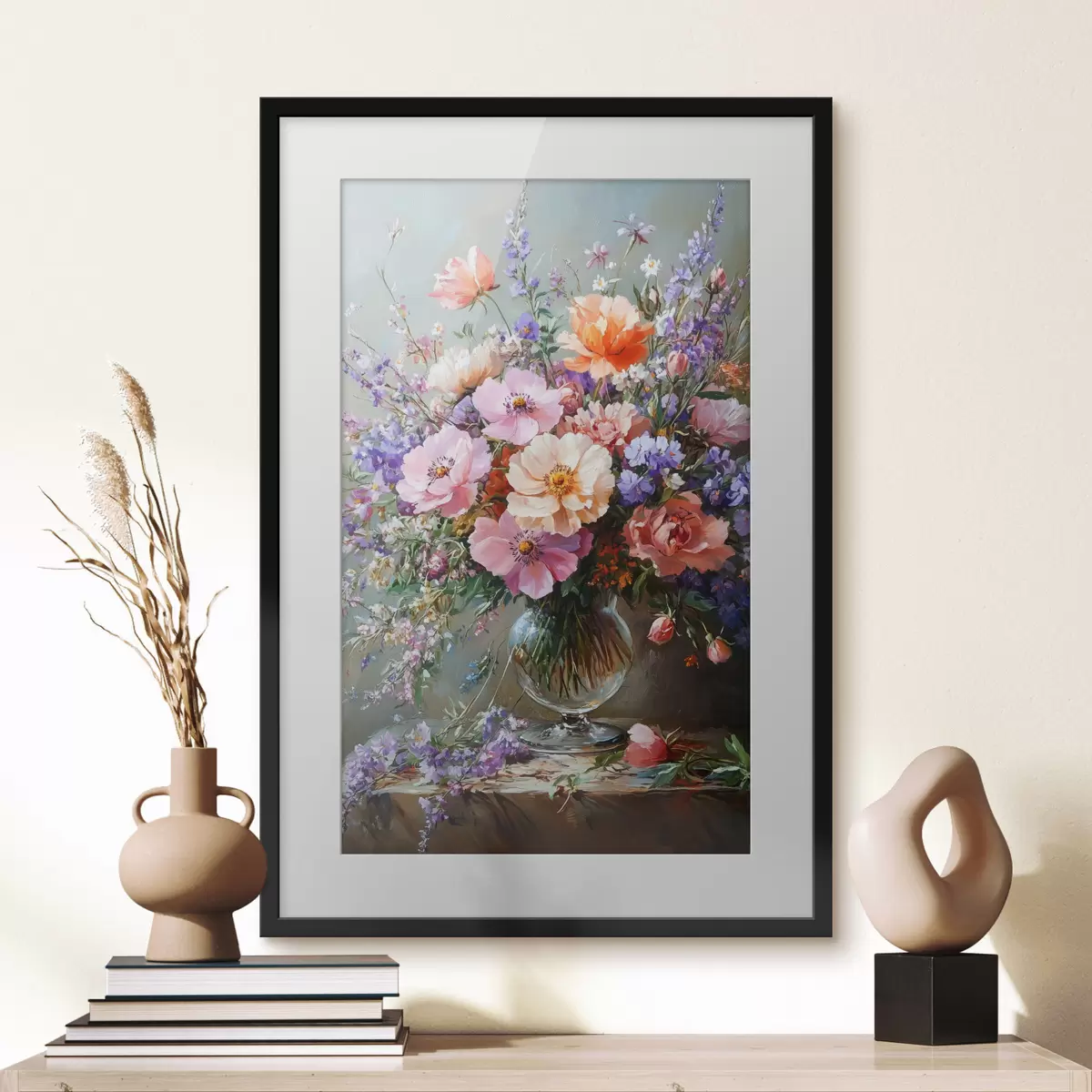 Poster un ramo de flores en un jarrón f41998