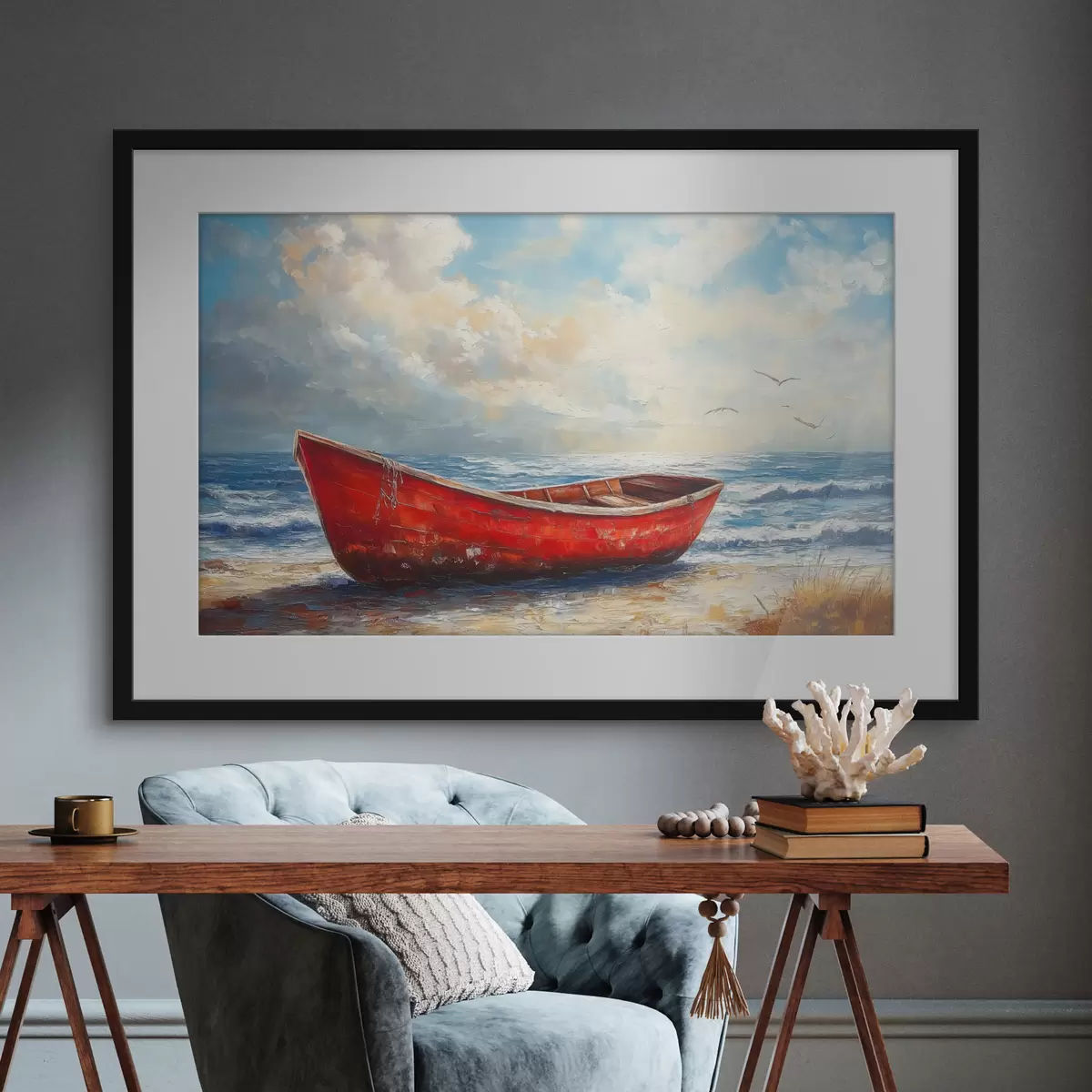 Poster La barca roja espera f42009