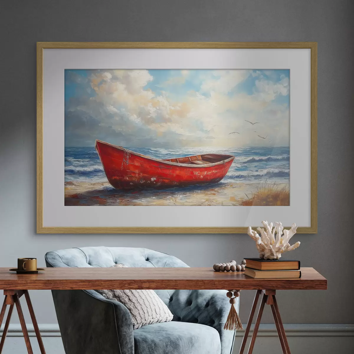 Poster La barca roja espera f42009