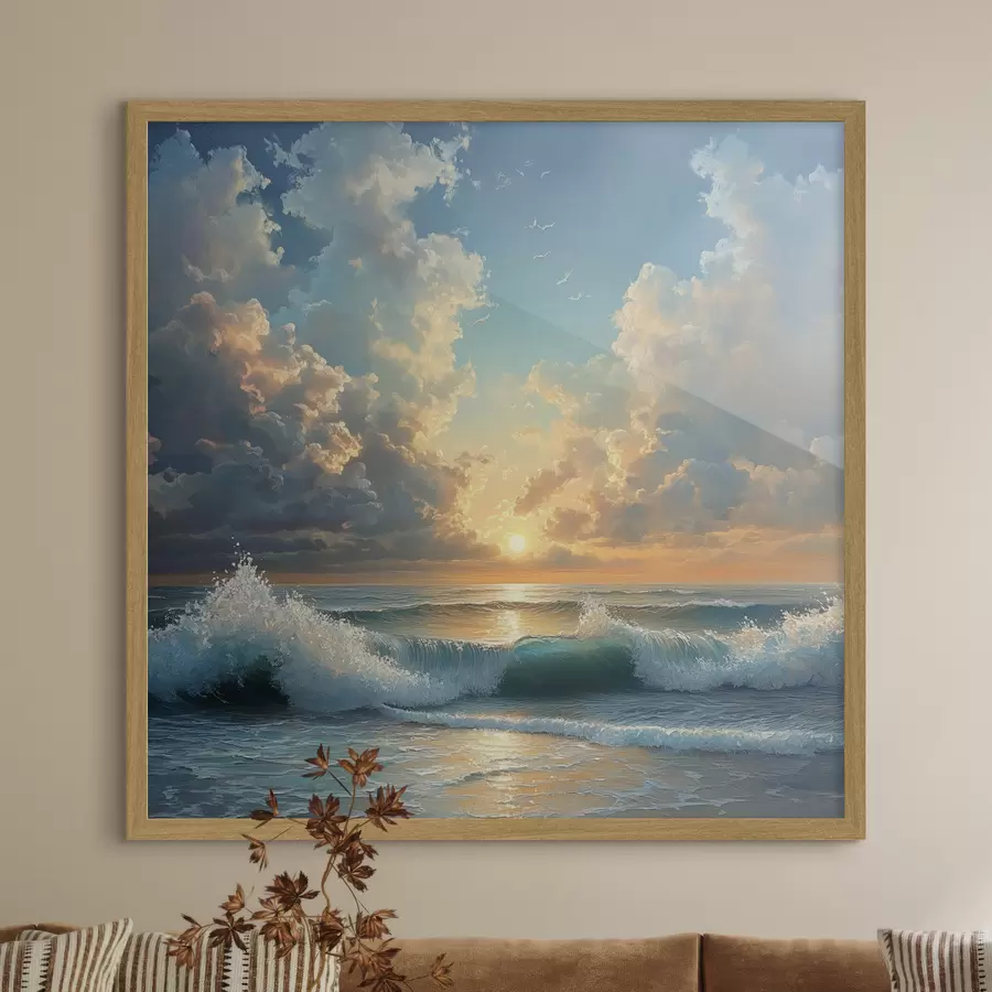 murales de pared mar al amanecer f42025
