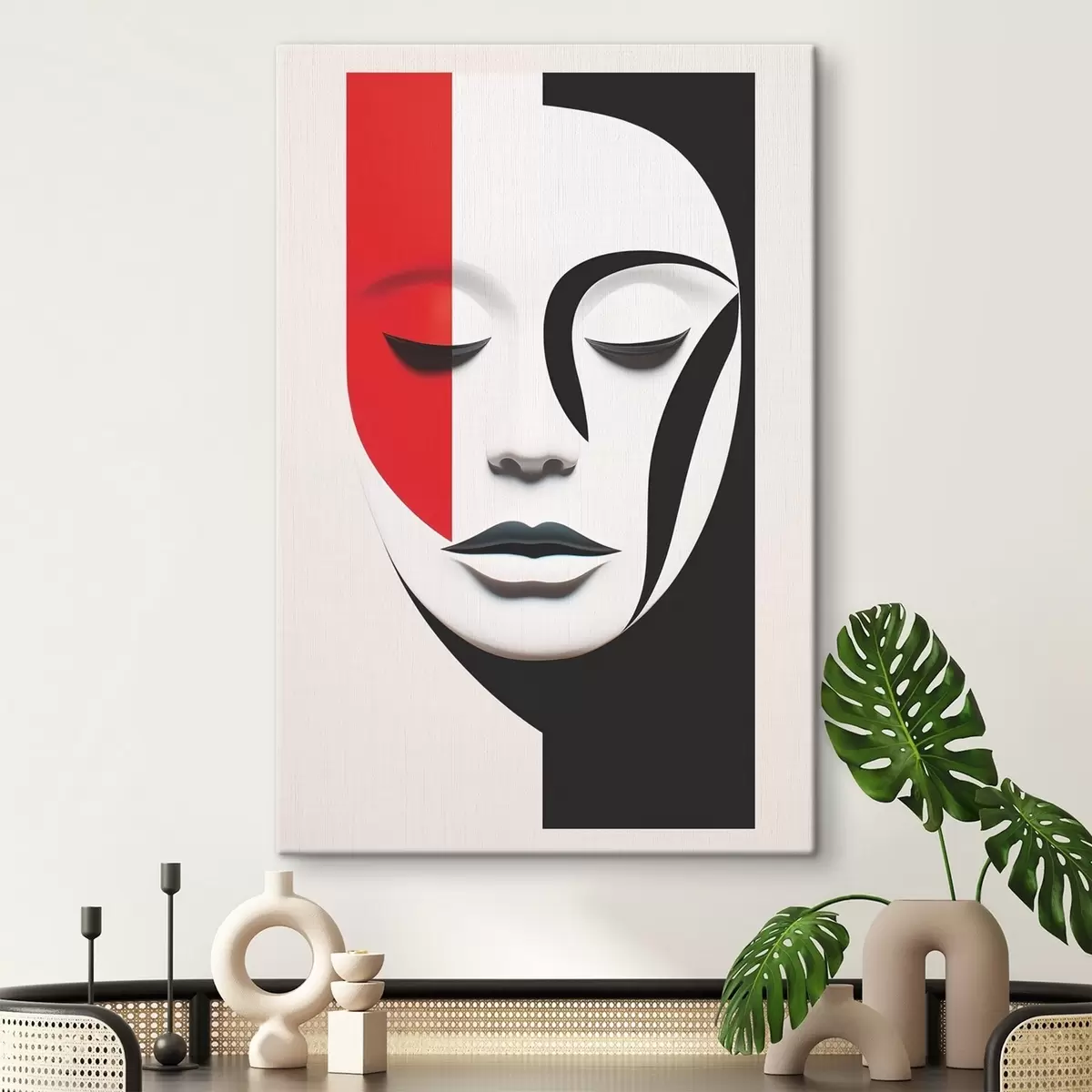 murales de pared Retrato abstracto minimalista de una niña s42032