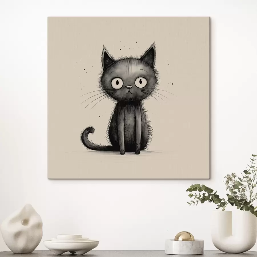 murales de pared Minimalismo de gato negro s42033