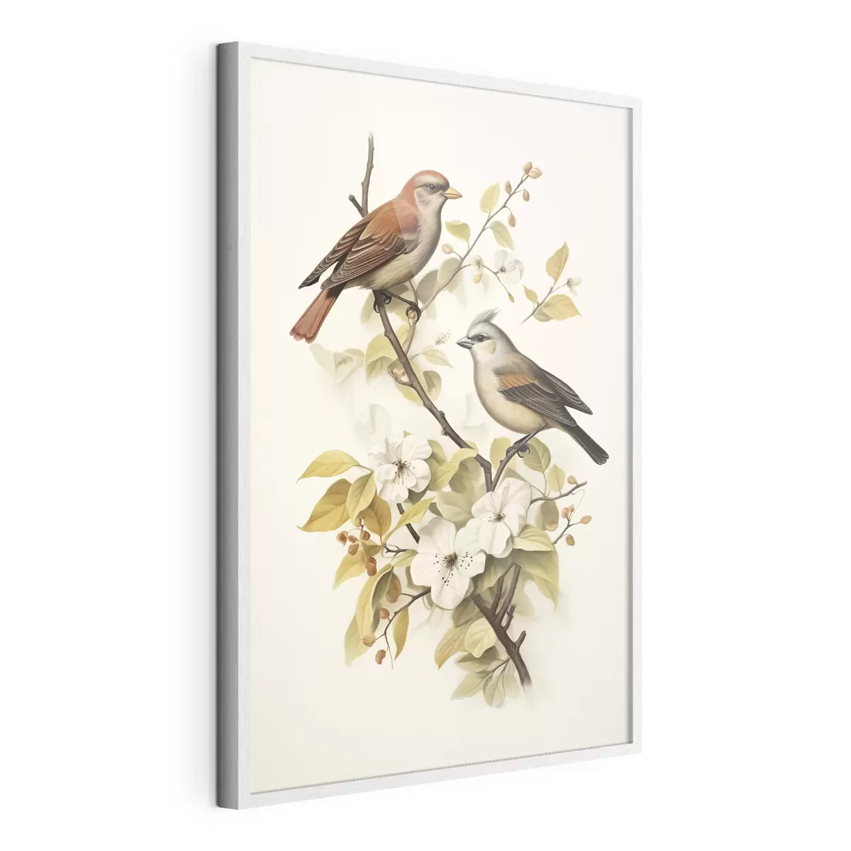 Poster Pájaros en una rama estilo vintage f42035