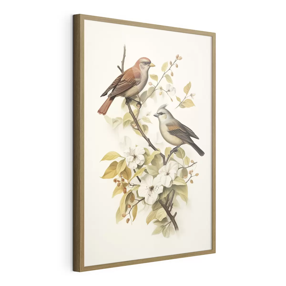 Poster Pájaros en una rama estilo vintage f42035