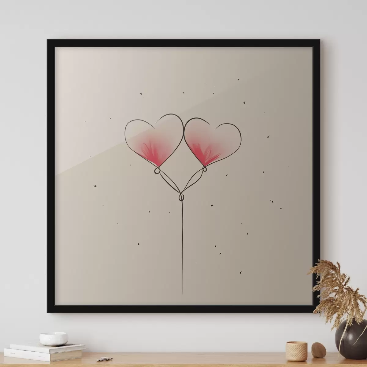 Poster Corazones minimalistas f42036