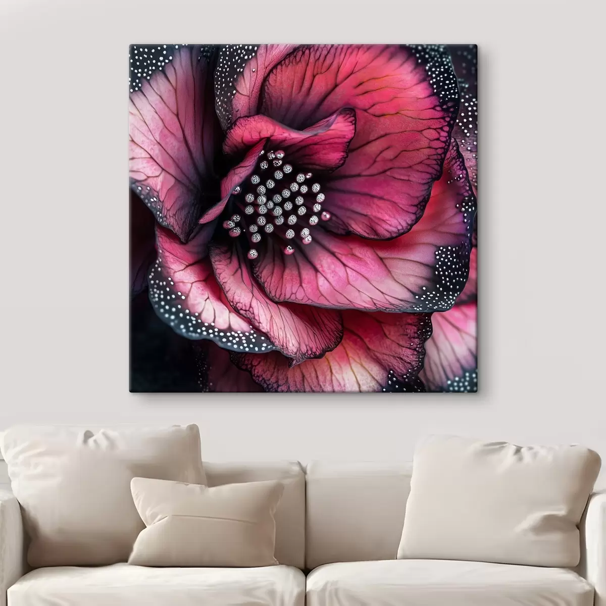 murales de pared Una lujosa begonia en tonos rojos y rosas s41977