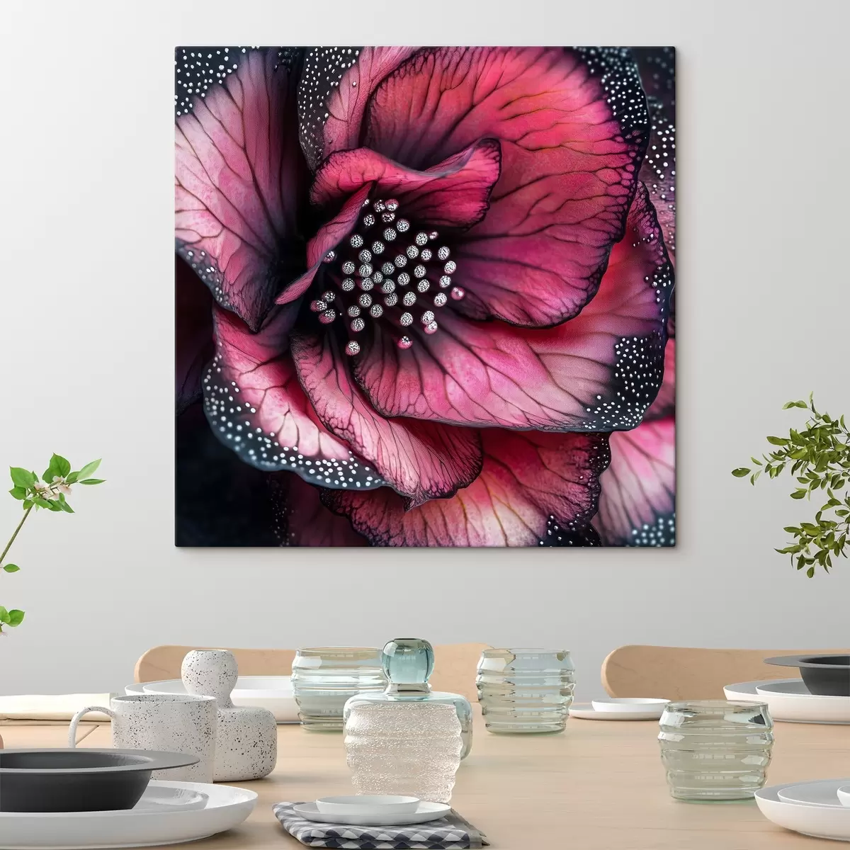 murales de pared Una lujosa begonia en tonos rojos y rosas s41977