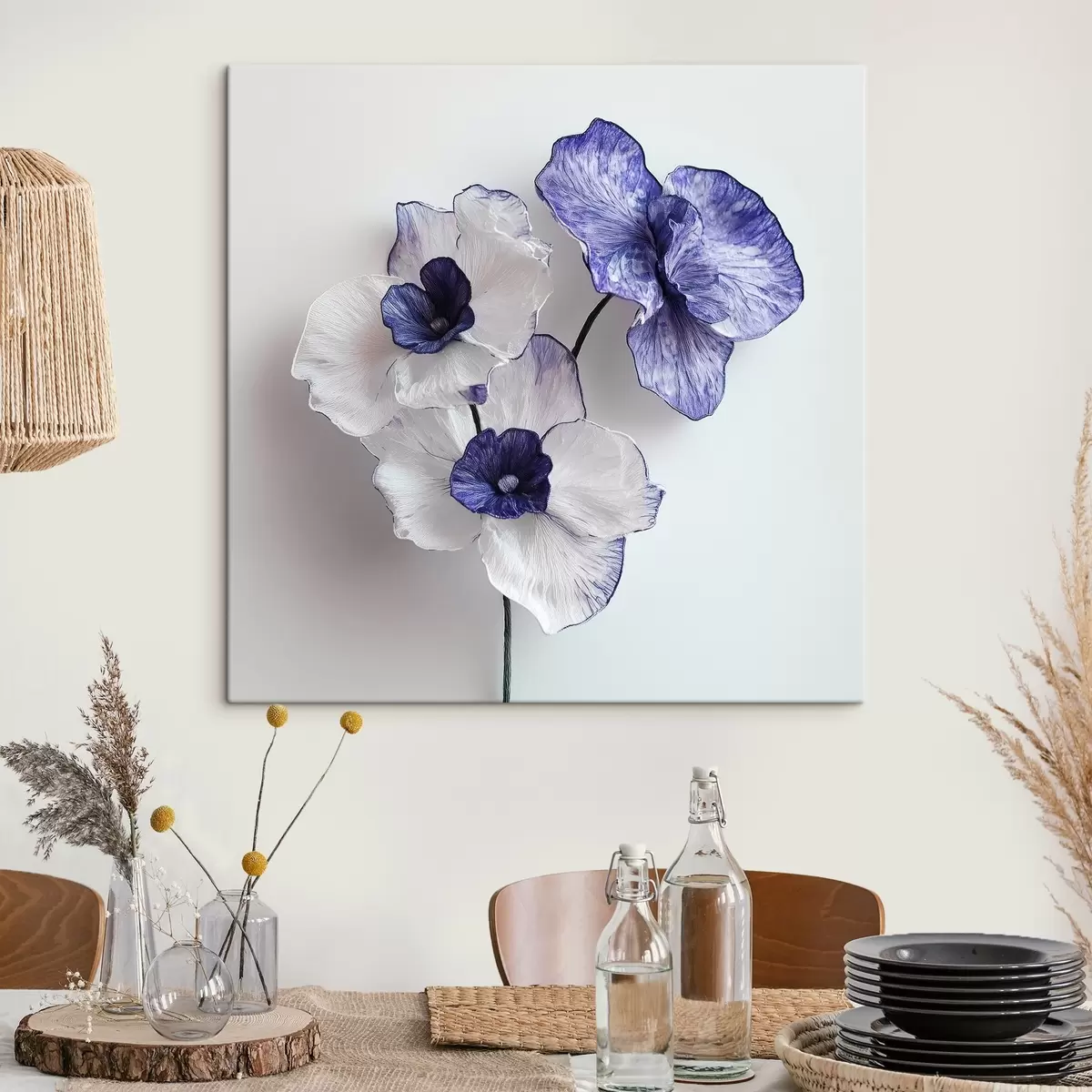 murales de pared Lujosas orquídeas en una rama s42044