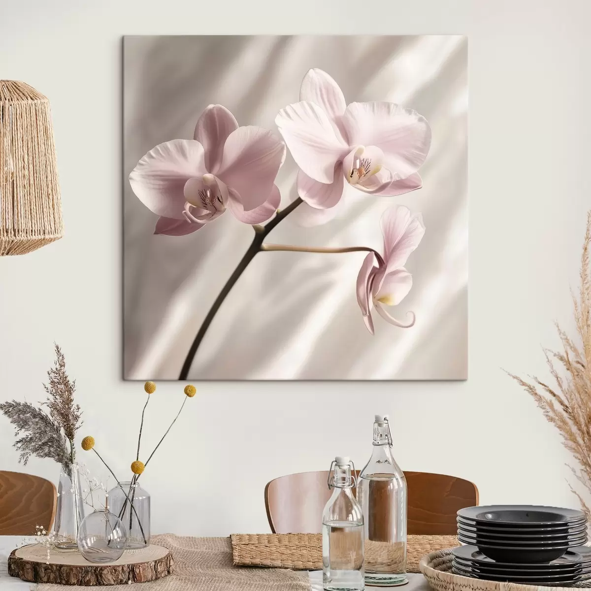 murales de pared Una delicada rama de orquídea rosa s42045